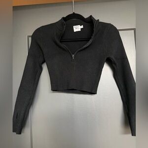 Princess Polly Black Ribbed Crop Top